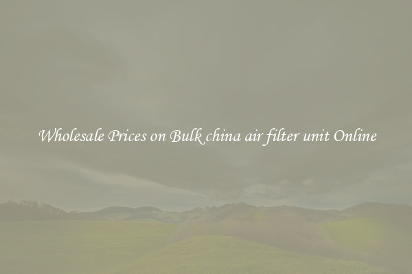 Wholesale Prices on Bulk china air filter unit Online