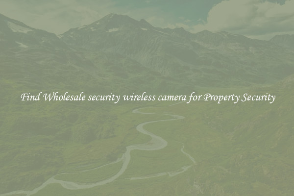 Find Wholesale security wireless camera for Property Security