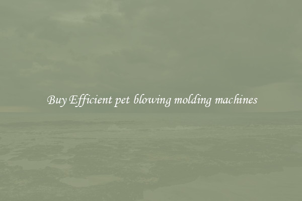 Buy Efficient pet blowing molding machines