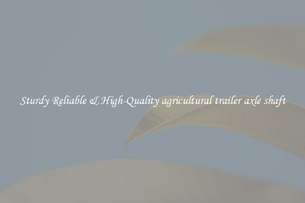 Sturdy Reliable & High-Quality agricultural trailer axle shaft