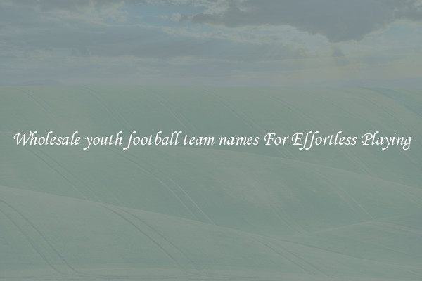 Wholesale youth football team names For Effortless Playing